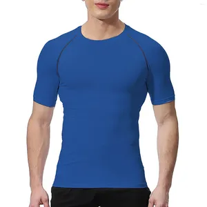 Calças masculinas Primavera e Verão Cor Sólida Secagem Rápida Camisa de Compressão Homens Pizza Planet Trashier Camisas Spandex T