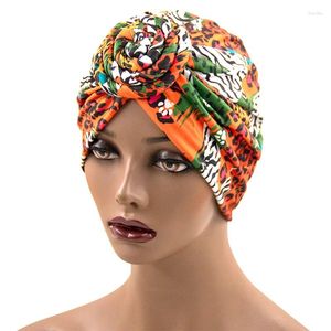 Sciarpe 1pc Donna Fiore Turbante Cofano Soild Colore Poliestere Top Nodo Africano Ricciolo Stampato Copricapo Donna Avvolge la testa India Sciarpa Cappello