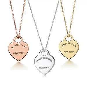 Classic Fashion High Grade Stainless Steel Heart Pendant Necklace S925 Silver Love Women Diy Jewellery Gift with Box O1NZ