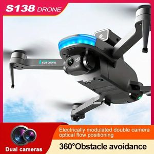 Resistência ao vento da 6ª série Novo drone UAV Quadcopter S138 com câmeras duplas HD, posicionamento de fluxo óptico, prevenção de obstáculos de 360 °, vôo estável e decolagem única.