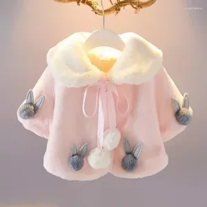 Пуховое пальто, весенне-осенняя накидка для младенцев из искусственного меха, детский кардиган-пончо, одежда для маленьких девочек, верхняя одежда, PTKPCC