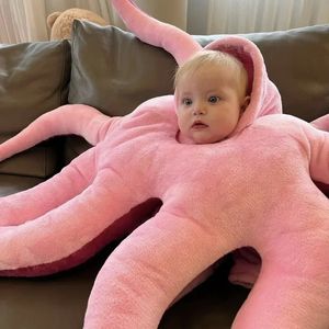 Octopus Throw Pillow Stuffed Animal Cute Baby Octopus Wearable Throw Pillow Jumbo Large Plush Toy Birthday Party Gift for Kid 240115