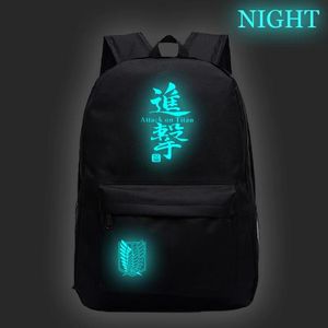 バッグモキラ攻撃タイタンバックパックメンズ1nアニメトラベルサックados luminous book bag bookbag laptop women backbag plecak