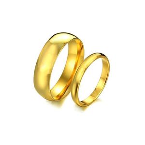 Pierścienie zespołowe Pierścienie z węglików mody 4 mm/6 mm złoto kolor kolorów dla kobiet i mężczyzn biżuteria 82 N2 Drop dostawa pierścień biżuterii dhctt