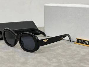 브랜드 CE 유명 인사 레트로 아크 드 트리오 모프 고급 디자이너 여성 선글라스 활주로 작은 레트로 세련된 타원형 여성 숙녀 안경 UV400