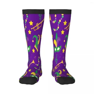 Erkek Çorap Unisex Mardi Gras Karnaval Maske Tüyler Boncuklar Uzun İş Gündelik Harajuku Street Giyim Sports Sox