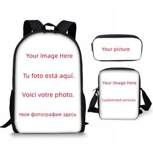 Bags Children School Bag Customize Your Logo / Image / Name Backpack Single Shoulder Bag Custom Pattern Pencil Case Kids Bookbag Gift