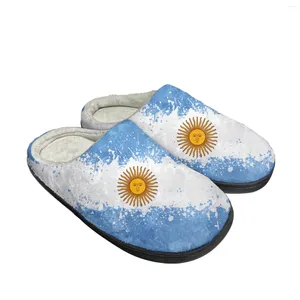 Slippers Argentine Flag Home Cotton Custom Mens Womens Sandals Argentina Plush Bedroom Casual Keep Warm Shoes Thermal Slipper