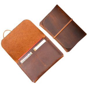 Mini portafoglio in pelle fatto a mano a forma di borsa per documenti, porta carte, cartella, retrò, tradizionale, in pelle di vacchetta, custodia per documenti, regalo 240116