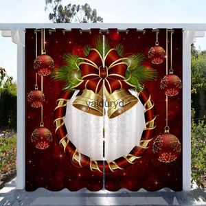 Curtain 2-panel Waterproof Polyester Christmas ltifunctional use holiday background fabric Christmas party home office vaiduryd