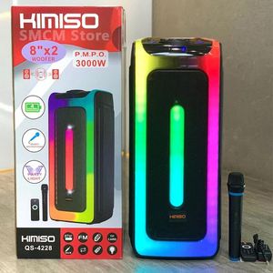 Högtalare 3000W Peak High Power Family Party Karaoke Sound Heavy Bass Outdoor Portable Wireless Bluetooth Högtalare med MIC LED Cool Light