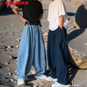 Calças de brim masculinas perna larga calças de carga streetwear 2024 primavera outono homens moda coreana solta reta roupas masculinas y2k