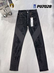 Mens Jeans Roxo Jeans Designer Denim Bordado Calças Moda Buracos Calças EUA Tamanho 28-40 Hip Hop Angustiado Zipper Calças Rock Revival True Men Jeans9WTX