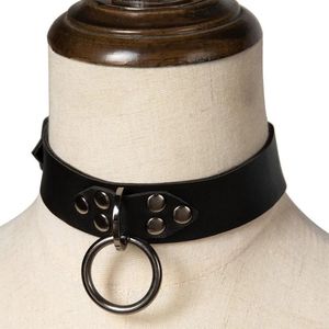 NCEE Halloween Stage Performance Gothic Rivet Collar Neck Strap Handmade Punk Cosplaysplay Punk Rock Y2k Leather Choker Necklace 240115