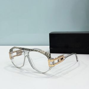 163アイウェアアイグラスクリスタルゴールドフレームクリアレンズメガネ光学フレームメンズファッションサングラスフレームアイウェア