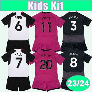 23 24 Wilson Reed Kids Kit Soccer Jerseys Raul Bassey Ream Castagne Robinson Cairney Andreas Francois Willian Home Away 3rd Football Shirts