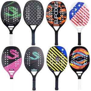 18K 12K 3K Full Carbon and Glass Fiber Beach Tennis Racket Matte Face Tennis Racquet 240116