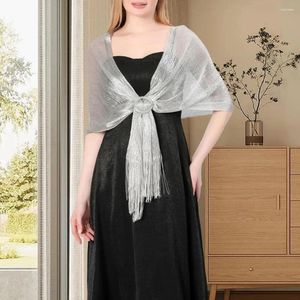 Scarves Vintage Shawl Elegant Sparkling Tassel For Bride Bridesmaid Wedding Evening Dress Lightweight See-through Shoulder Wrap