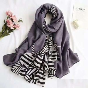 Eşarplar Marka Plaj Havlu Pamuk Keten Eşarp Satış Kış Hijab İlkbahar ve Sonbahar Bandana Foard Femme Poncho Eşarplar 856 B3 Bırak dhbny