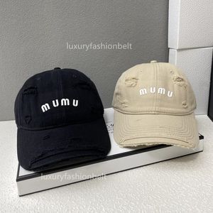 Miui Miui Üst Tasarımcı Şapka Şapka Şapka Kadın Beyzbol Kapağı Yaz Güneş Şapk Retro Casquette Klasik Tide Delik Jean Ball Caps Kalite Aşıklar Bonnet Lüks Polo Hat Toptan