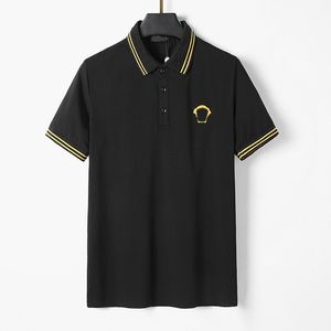 2024 Designer's New Men's Polos Shirt lyxig design med broderat huvud på bröstet Senior Office Men's T-shirt Fashion Summer Clothing M-3XL