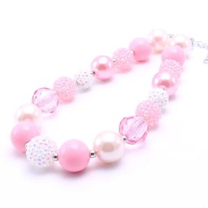 Cute Design Chunky Beads Necklace Pink Bubblegum Chunky Necklace For Child/Kids/Girls Party Gift Jewelry BJ