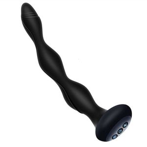 Sex Toy Massager Electric Shock Silicone Anal Pärlor Butt Plug Prostate Massage Vibrator Uppvärmningsleksak för män Kvinnor Masturbation Laddningsbar