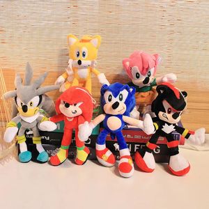 Super sonic ouriço brinquedos de pelúcia 30cm macio sonic figura bonecas sofá quarto decoração crianças presentes aniversário