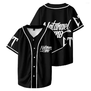 Herr t shirts natanael cano corridos tumbados merch baseball jersey skjorta mode v-hals kort ärm tryck ct logo svart tee kvinnor män