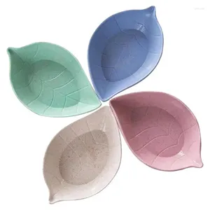 Plates Leaf Shape Sauce Dish Seasoning Saucer Creative Plastic Shaped Pickle Small Dinnerware Condiment Paste Jam Supplies