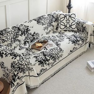 Franska chenille slipcovers blommande blommor träd antikatt repmöbler skydds sängöverdrag soffa handduk fullt täcke filt 240115