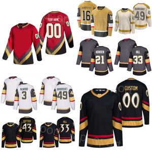 Custom Hockey 16 Pavel Dorofeyev Jerseys 33 Adin Hill 36 Logan Thompson 3 Brayden McNabb 43 Paul Cotter 49 Ivan Barbashev 21 Brett Howden 9 Jack Eichel Youth