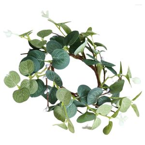 Dekorativa blommor Rose Eucalyptus krans Floralhållare Små bär av stenpulver konstgjorda blad