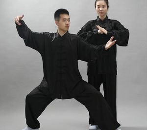 Grossist nya män kvinnor hög kvalitet kung fu kostym casual utomhussportkläder unisex tai chi wushu enhetliga jacka byxor sätter storlek xs s m l xl xxl xxxl