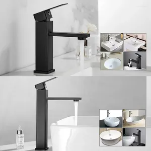 Bathroom Sink Faucets Basin Faucet Countertop Mount Cold Water Mixing Long Short Matte Black Washbasin