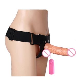 Cinta em vibradores brinquedos sexuais para gays lésbicas breve vibrador em cinto de arnês ultra elástico vibratório calcinha produtos 240115