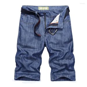 Men's Shorts 2024 Denim Straight Barrel Solid Mid Waist 5-point Korean Summer Casual