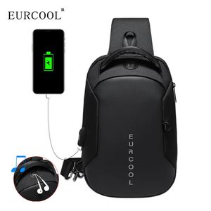 Multifunction Crossbody Chest Bag Men USB Charging Port Messengers Pack Waterproof Sling Shoulder Bags For Male Bolsas Masculina 240116