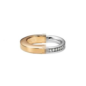 Tiff Ring Designer Damen Ringe von höchster Qualität Neuer 925er Sterlingsilber diamantierter Einzelfingerring mit Gold-Roségold-Stammbaumring