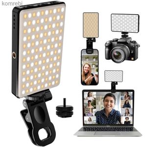 Selfie Lights LED Selfie Light 3000mAh 120 LED -laddningsbar telefonljusklipp 3 Ljuslägen Ring Light For Phone iPad Camera Laptop Selfiel240116