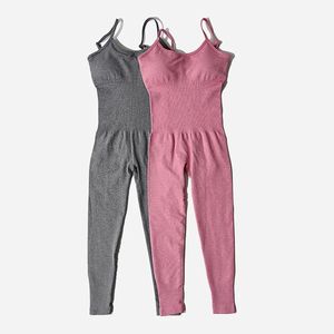 Women's tracked yoga set seamless jumpsuit integrated fitness exercise jumpsuit sportswear gym set women's fitness suit 240116