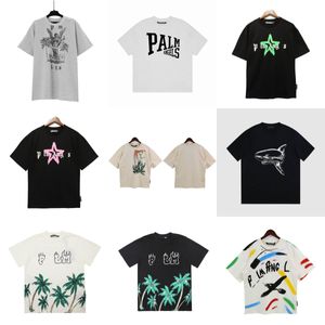 Camisetas masculinas Graffiti Camisetas Palms Palmangel City Designer Limited Inkjet Graffiti Letter Printing Homens Mulheres Veleiro de manga curta Casual Tees Tops AG11