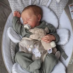 Adfo 20 '' cal Levi Reborn Baby Doll Toy Bebe Real Toddler Full Vinyl Born Washable gotowe lalki dzieci 240115