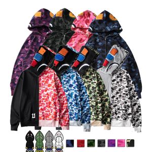 Hoodie Mens Hoodies Tam fermuarlı kadın kızlar kaz sweater sweatshirt kapüşon kazak kamuflajı% 100 saf pamuk yüksek kaliteli kazak