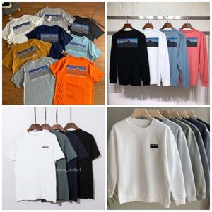 Tasarımcı Gömlek Pata T Shirt Mens Tshirts Pamuk Mürettebat Boyun Uzun Kollu Üstler Tees Mektup Baskı Pamuk Tshirt Pullover Sıcak Sweatshirt Kadınlar Giyim 672