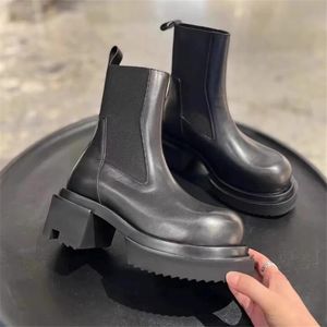 Platform Men Waterproof Ankle Boot High Heel Woman Thick Bottom Chelsea Boot