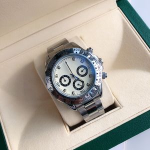 Мужские часы Дизайнерские часы 40 мм кварцевые часы с хронографом Светящееся сапфировое стекло Наручные часы Montre роскошные часы модные часы