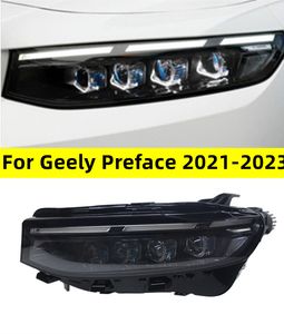 Farol do carro para geely preface 20 21-2023 led matriz lente laser luzes de sinal de luz diurna 8 feixe baixo 8 faróis de feixe alto