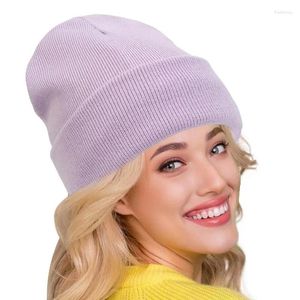 Berets Winter Hat For Women Silk Satin Lined Beanies Chunky Caps Men Warm Fashion Bonnet Skullies Male Female Hats