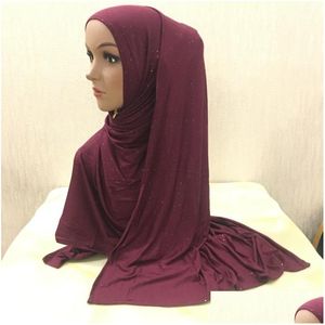 Scarves Womens Headscarf African Elastic Knitting Solid Color Soft And Breathable Long Scarf Tie City Shawl 2236 Q2 Drop Delivery Fash Dhfzr